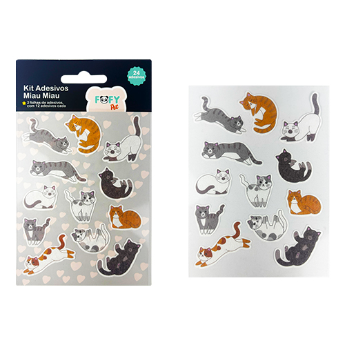 Kit Adesivos Miau Miau • 24 adesivos