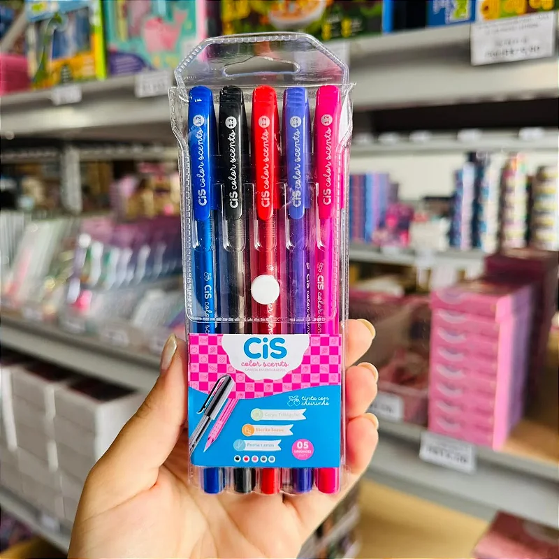 Caneta Esferográfica Color Scents 1.2mm • Kit 5 unid. c/Cheirinho