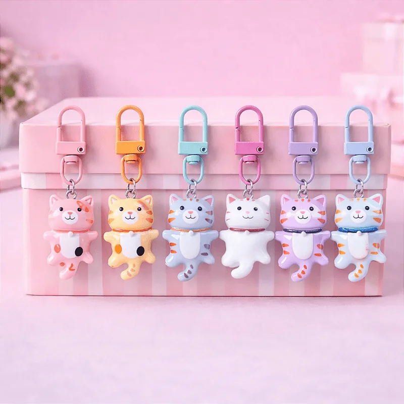 Chaveiro Pingente Charm Gatinhos