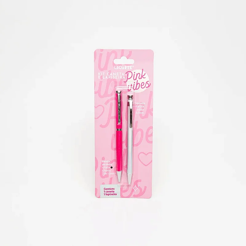 Kit Caneta e Lapiseira Pink Vibes
