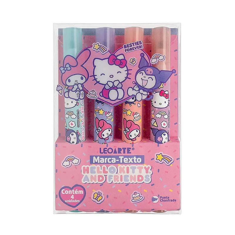 Marca Texto Hello Kitty and Friends Sanrio • Estojo 4 unid.