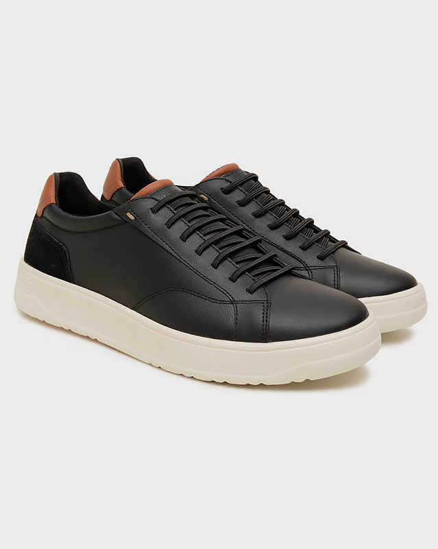 Tênis Casual Masculino Freeway Hill02 3138 Couro Night Preto