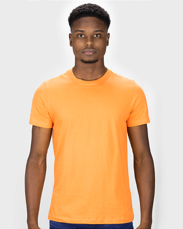 Camiseta Básica Meia Malha  Laranja