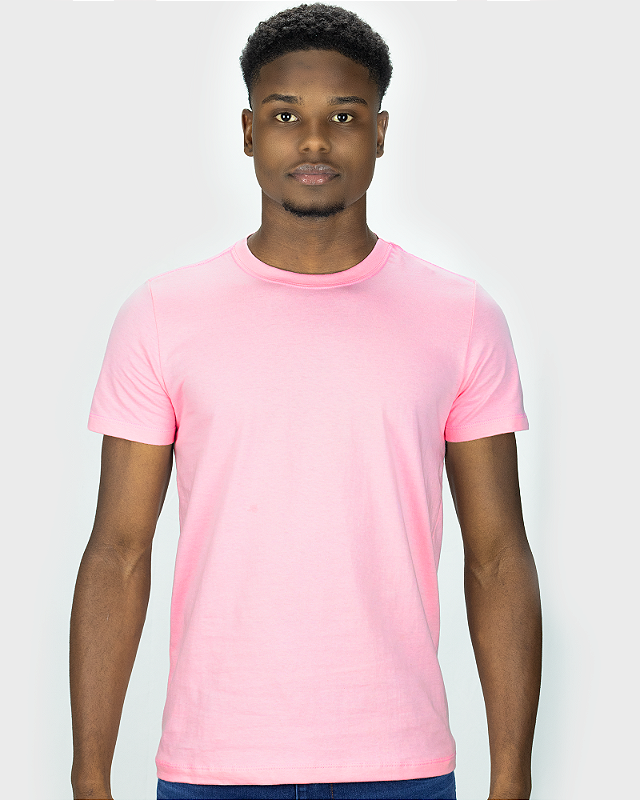 Camiseta Básica Meia Malha  Rosa