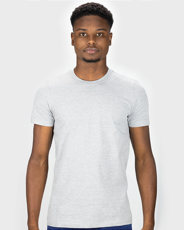 Camiseta Básica Meia Malha  Cinza