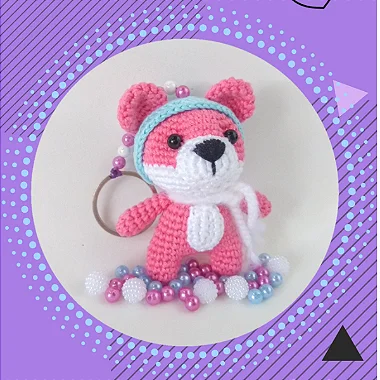 Receita Chaveiro Amigurumi Ursinha (Ref 023)