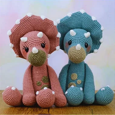 Receita de Amigurumi Dinossauro Casal (Ref 26)