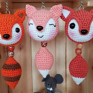 Receita de Chaveiro Raposa Amigurumi (Ref 021)