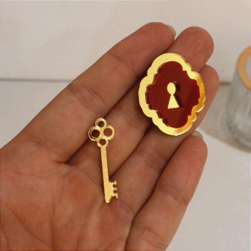 Kit Fechadura e Chave - Alice no País das Maravilhas - 3cm - 1