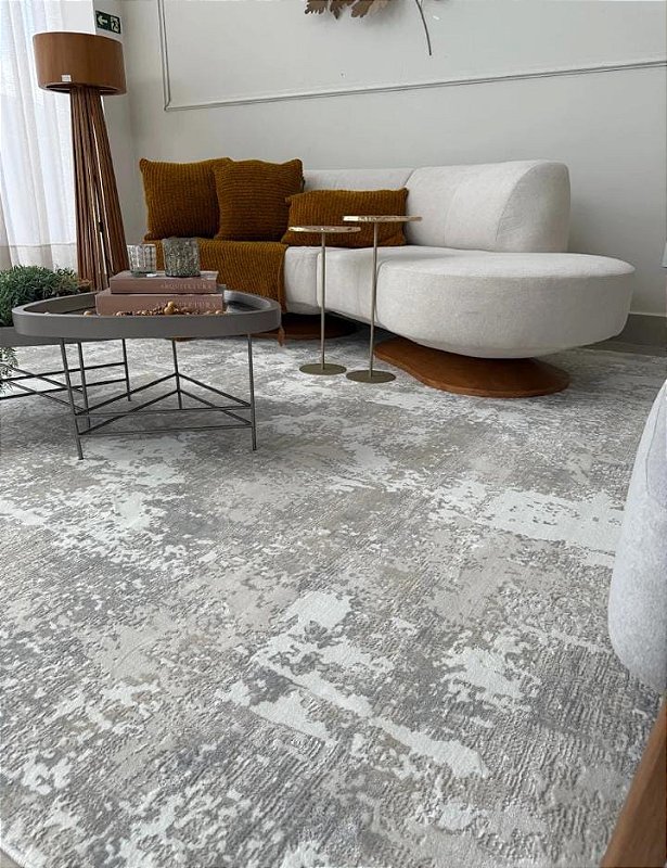 Tapete Berlim Beyaz/A.gri - Formato Orgânico - Sob Medida - Micro Overloque