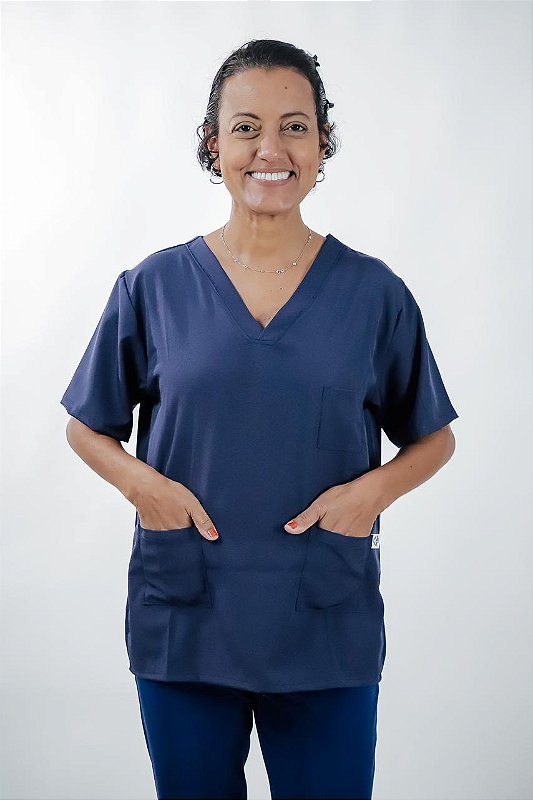 Conjunto Scrub Calça e Camisa Azul