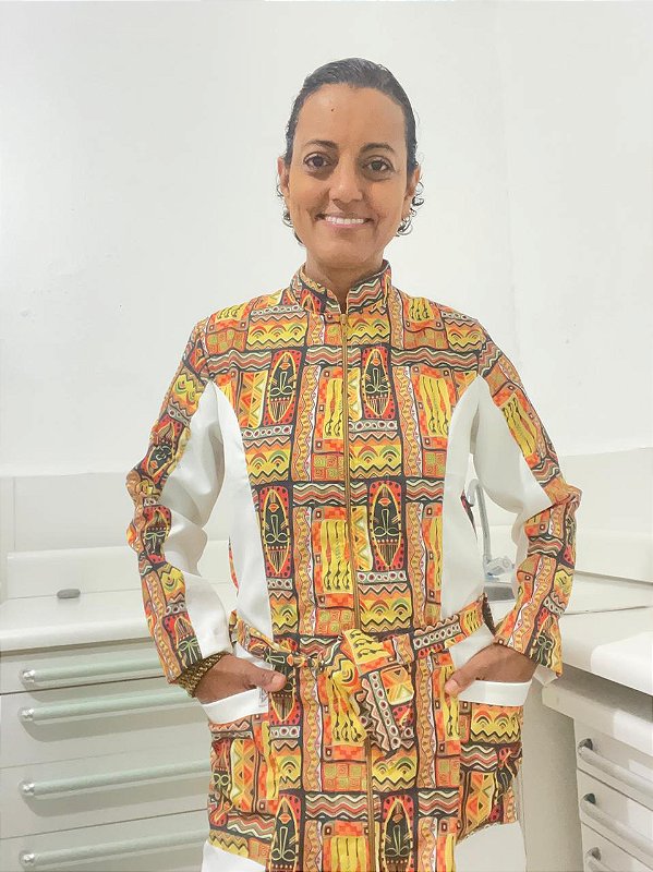 Jaleco Manga Longa | Estampa Africana
