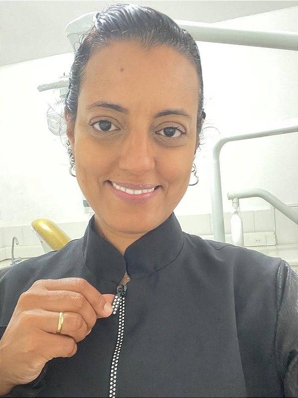 Jaleco Manga Longa com Zíper de Strass