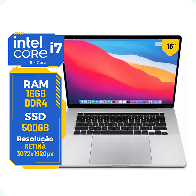 Macbook Pro A2141 2019 Core I7 16gb SSD 500gb Tela 16