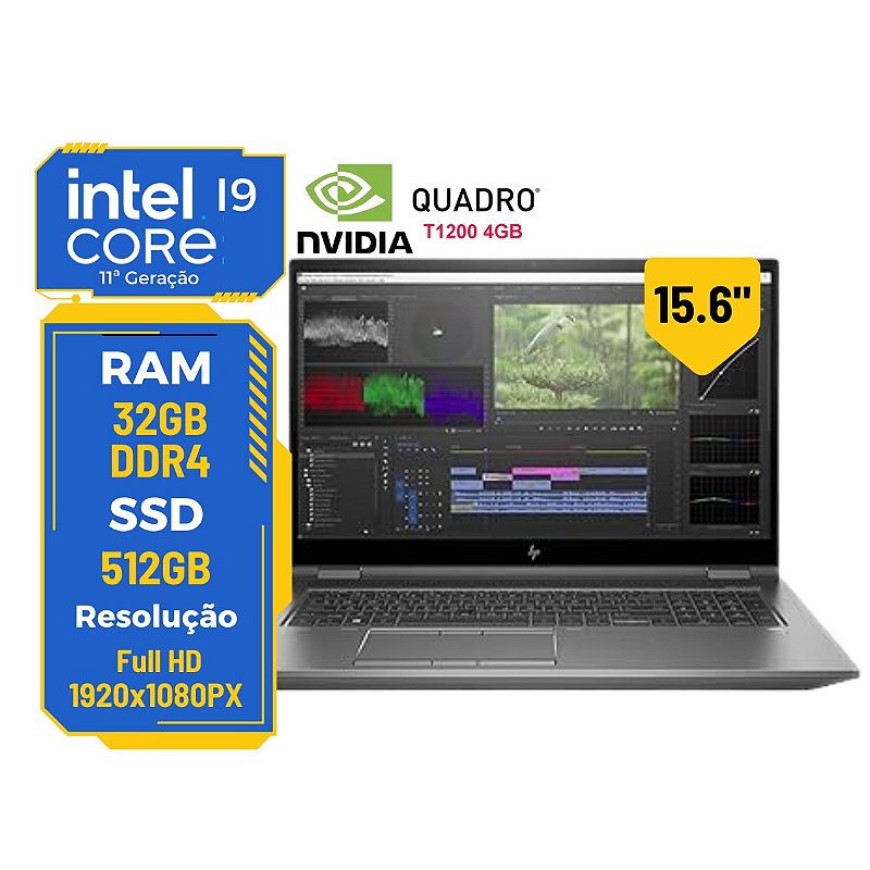 Workstation Hp Zbook Fury G8 Core i9-11ª 32gb 512gb Vídeo 4gb