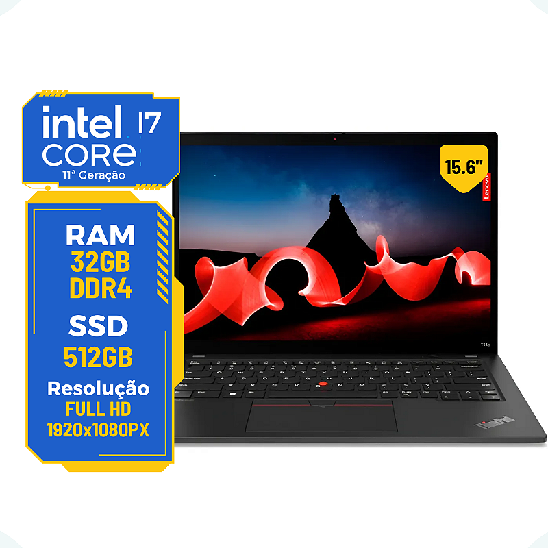Notebook Lenovo P15 Gen1 Core I7-10 32gb 512gb Nvidia T1000 Preto
