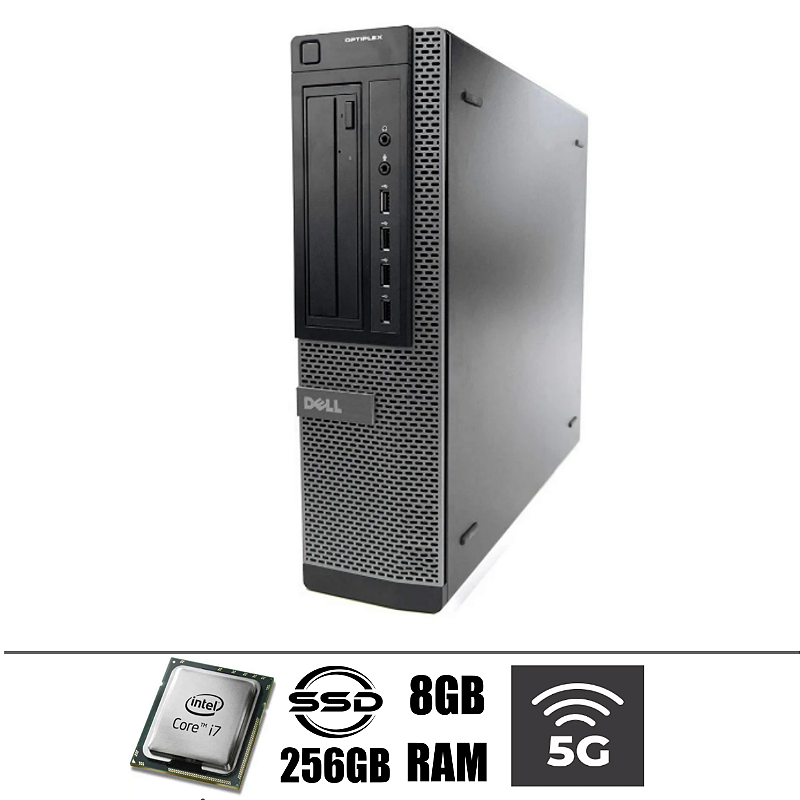 Computador Dell Optiplex Core i7 8GB SSD 256GB WIFI 5G. 1 Ano de Garantia. Até 12x Sem Juros/10% OFF Pix. Entrega e Instalação Grátis.