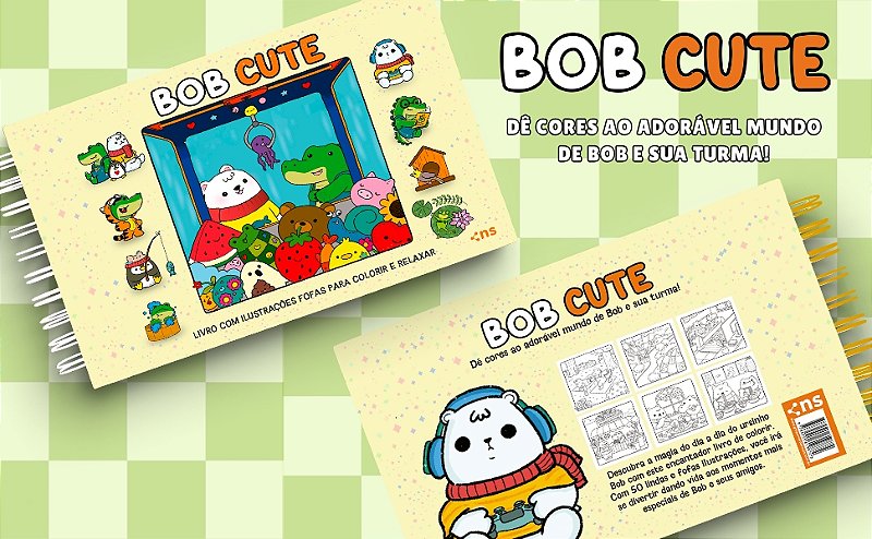 PRÉ-VENDA: Bob Cute Capa Dura - Livro Com Ilustrações Fofas Para Color ...