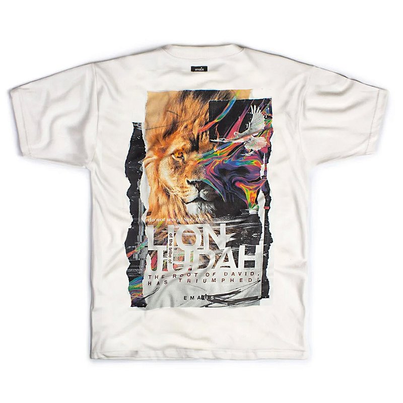 OVERSIZED LION OF JUDAH OFF WHITE (DTG) - Camisetas Cristãs