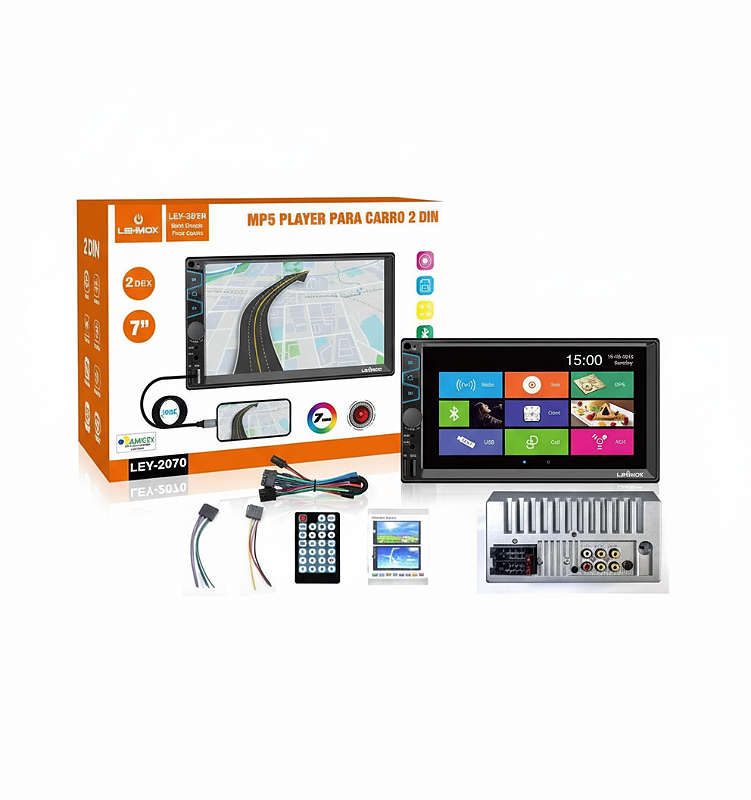 MP5 Player Automotivo Lehmox LEY-2070 – 2 Din, Tela 7” Touch