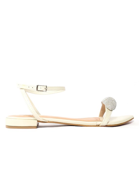 RASTEIRA EM COURO LILIAN OFF WHITE