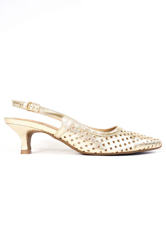 SCARPIN EM COURO KATIA OURO LIGHT