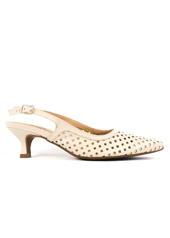 SCARPIN EM COURO KATIA OFF WHITE