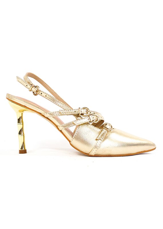 SCARPIN EM COURO GISELE DOURADO
