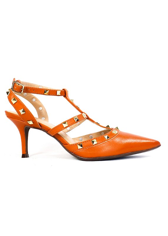 SCARPIN EM COURO DAPHNE TERRACOTA