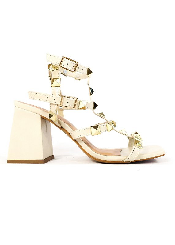 SANDÁLIA EM COURO DANIELA OFF WHITE