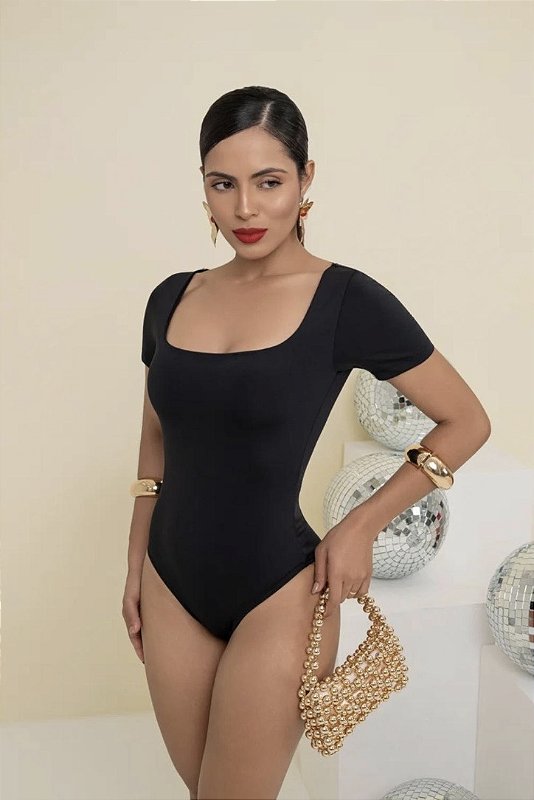 Body Manga curta slim