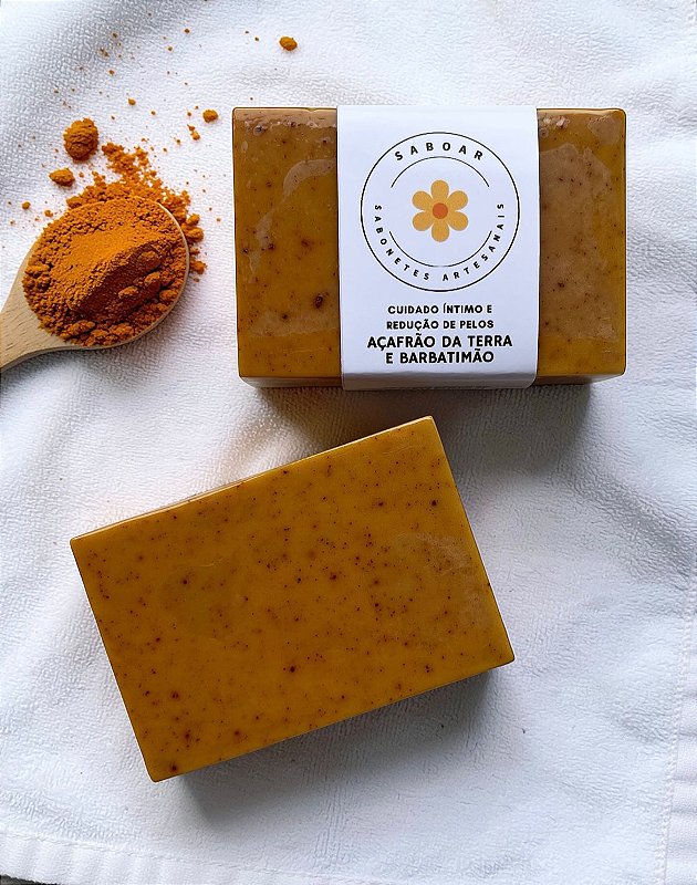 Sabonete de Açafrão da Terra e Barbatimão – Cuidado íntimo e redução de pelos