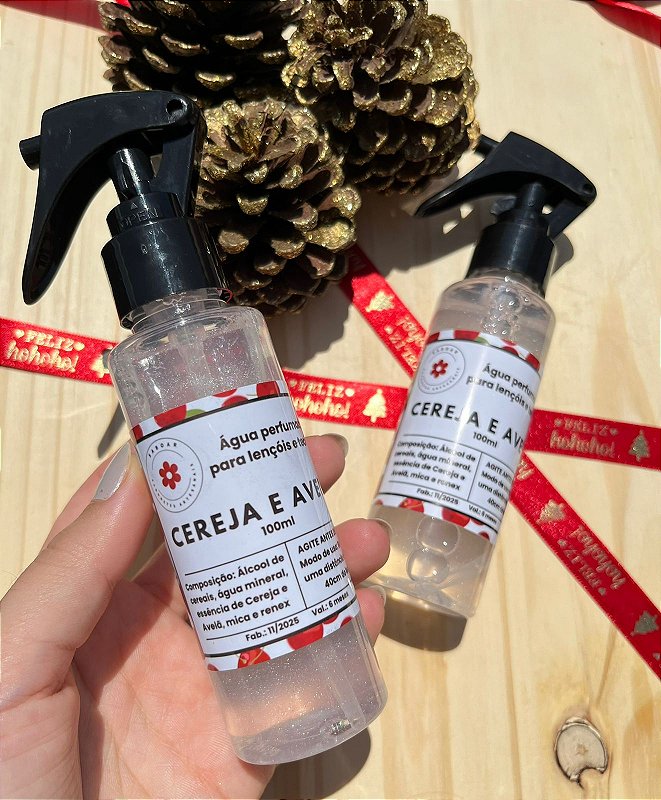 Água Perfumada para Lençóis e Tecidos - Cereja e Avelã