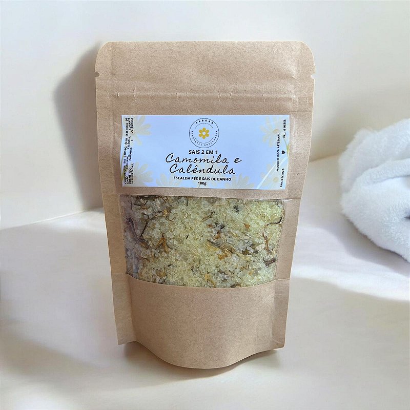 Sais 2 em 1 (Banho e escalda pés) - Camomila e Calêndula