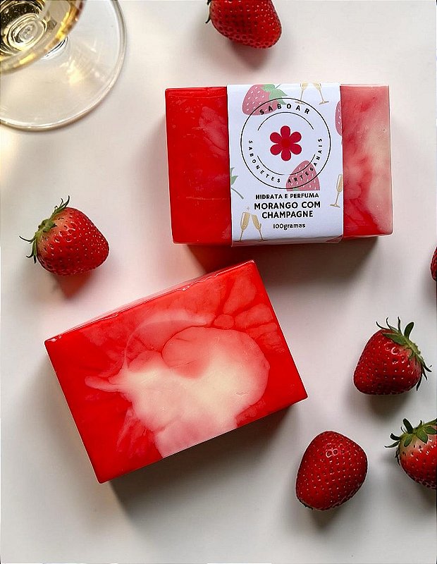 Sabonete de Morango com Champagne 100g - Hidrata e perfuma
