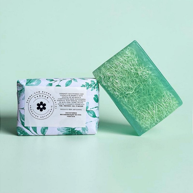 Sabonete de Bambu com Bucha Vegetal 100g