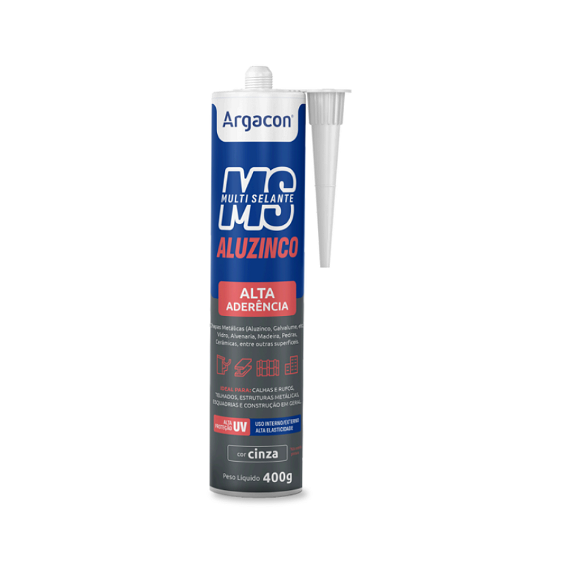 Selante Aluzinco Ms Argacon Cinza 400g PU Alta Aderência - RF