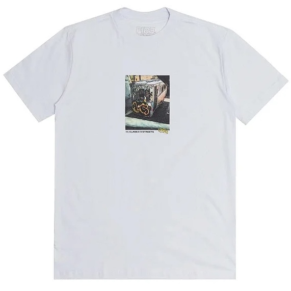 Camiseta Básica Fire Graffiti Train Car (Branco)