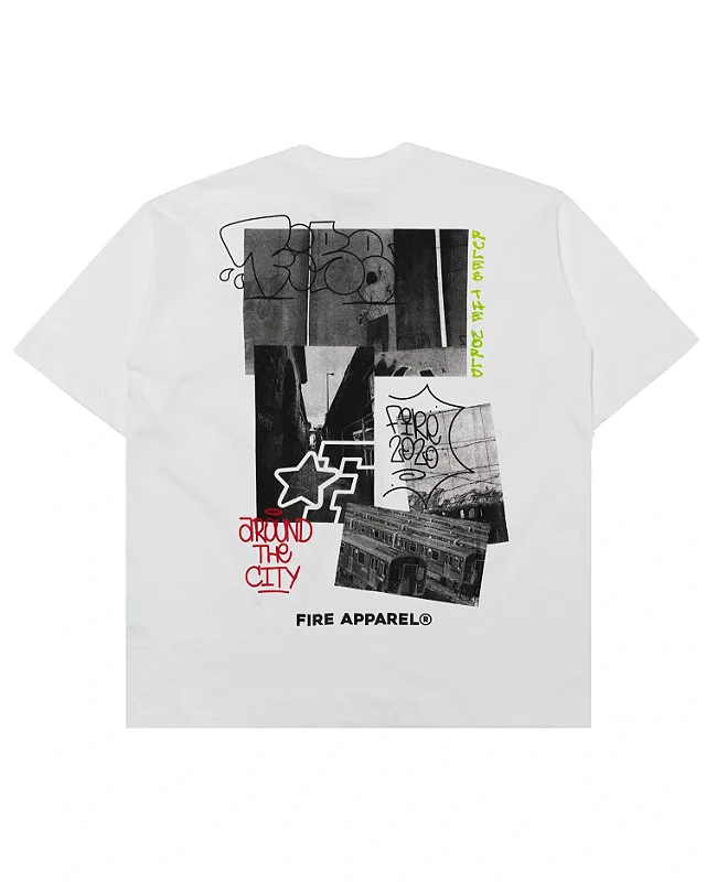 Camiseta Oversized Fire Thrown Stance (Branco)