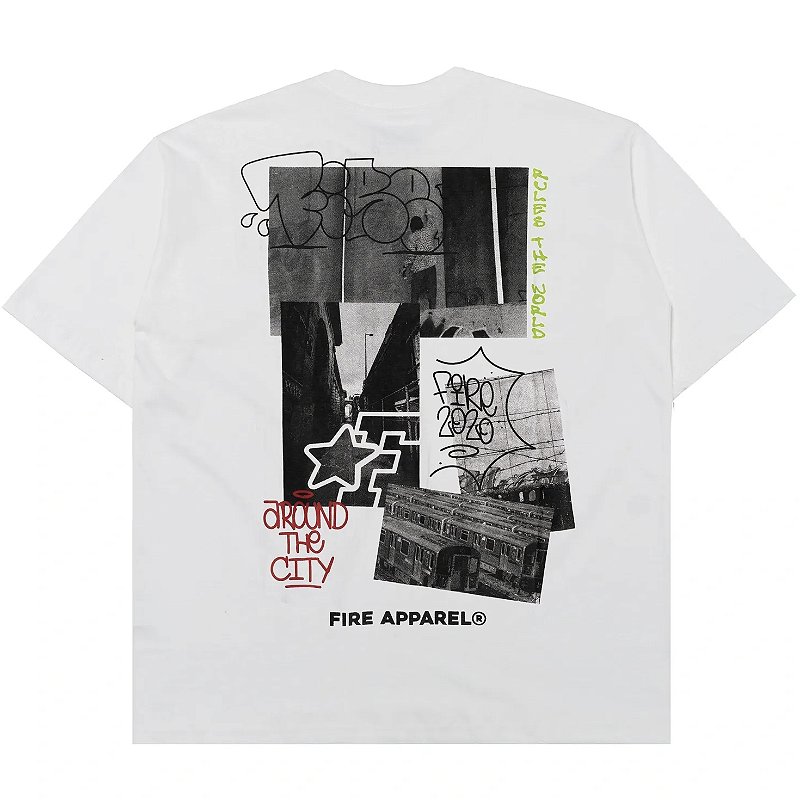 Camiseta Oversized Fire Thrown Branco