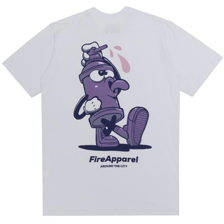 Camiseta Fire Purple Spray Básica Branca