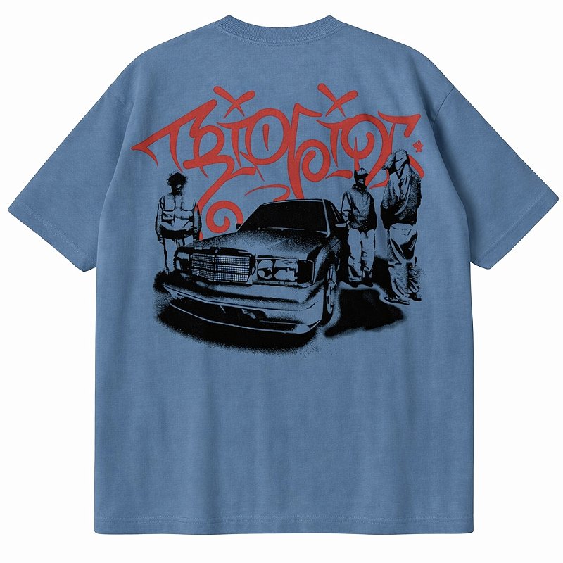 Camiseta Oversized Trip Side Silk Azul