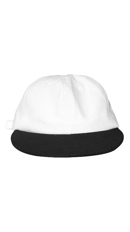 Boné Six Panel Aba Flexível - Preto/Branco ( aba meia lua )