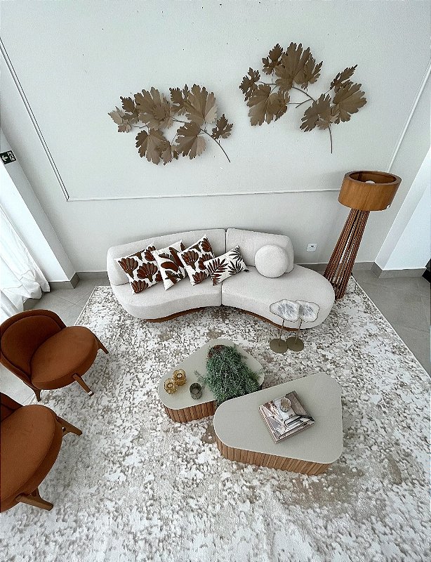 Tapete Aurora Gold D:007 - Sob Medida - 2,00x3,00 + 2 Redondos no Diâmetro de 1,50 - Micro Overloque