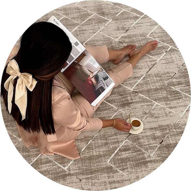 Tapete Mônaco Bege D:002 Redondo