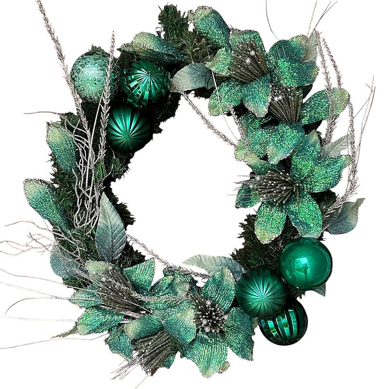 Guirlanda Natalina Azul com flores