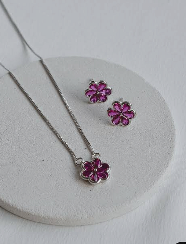 Conjunto ródio e pedraria