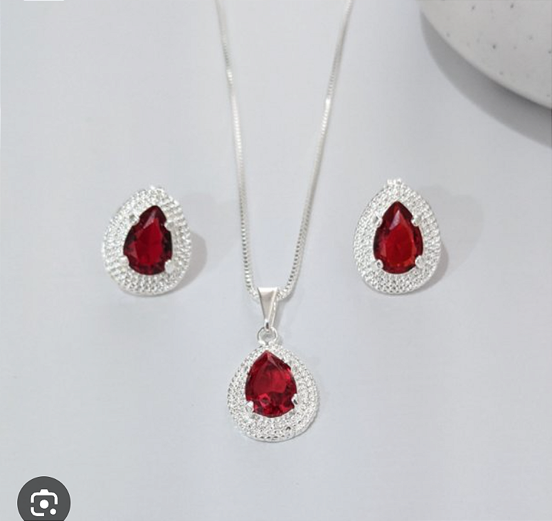 Conjunto gota prateado