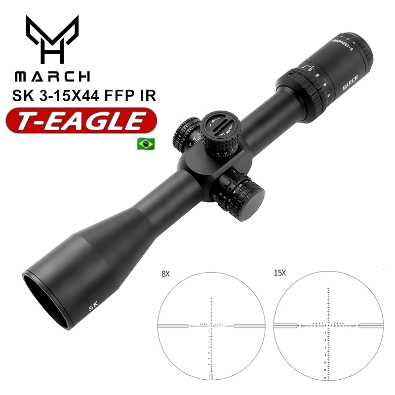 【3】希少　E.colorata Michoacan コロラータミチョアカン Luneta March SK 3-15x44 IR FFP Retículo Iluminado - T-Eagle Brasil