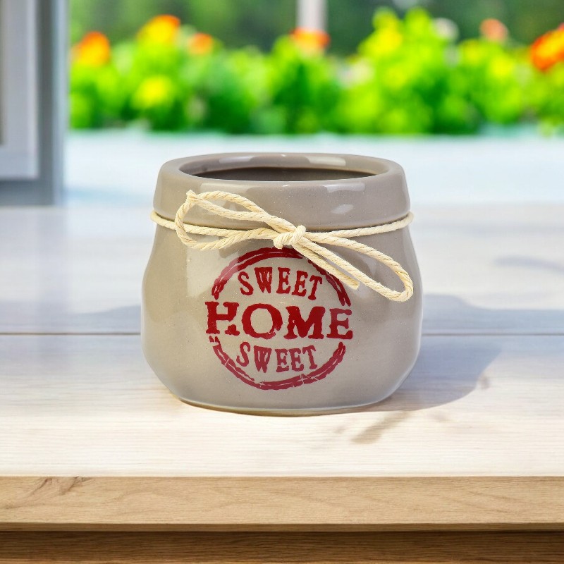 Vaso Color Linha Jardim Sweet Home Cinza - Imaginne Home Decor